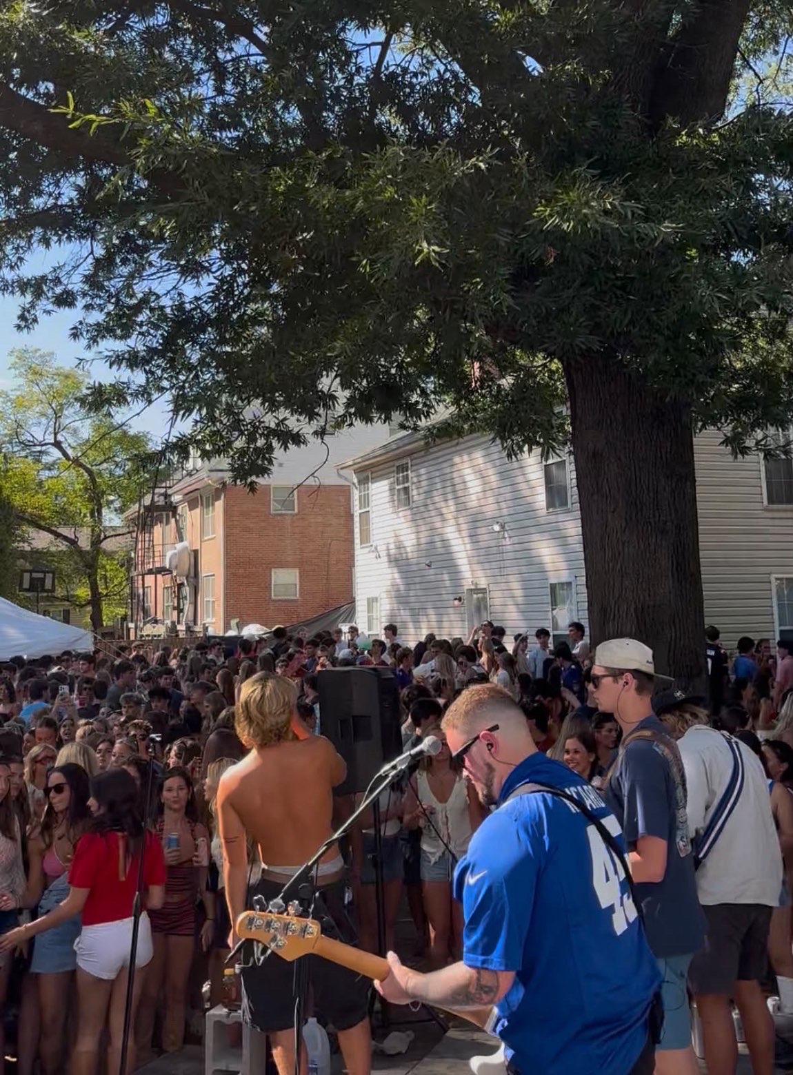 Late Dues playing to a packed crowd